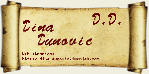Dina Dunović vizit kartica